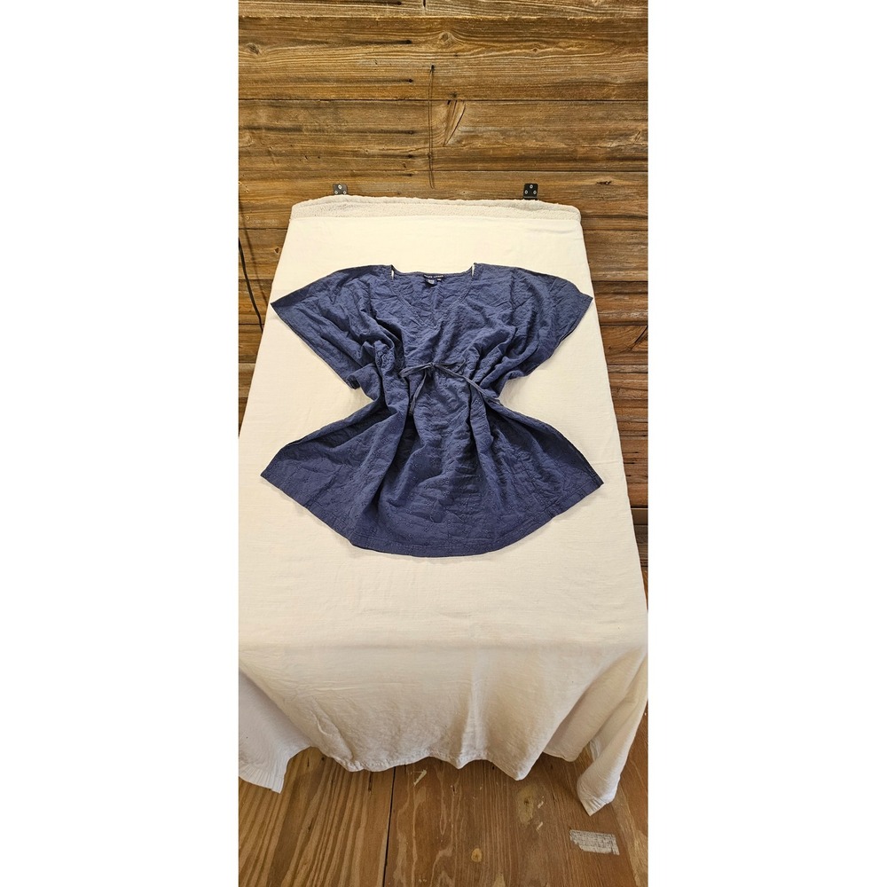 Ralph Lauren Womens Navy Blue swimsuit cover up Eyelet  Top XS